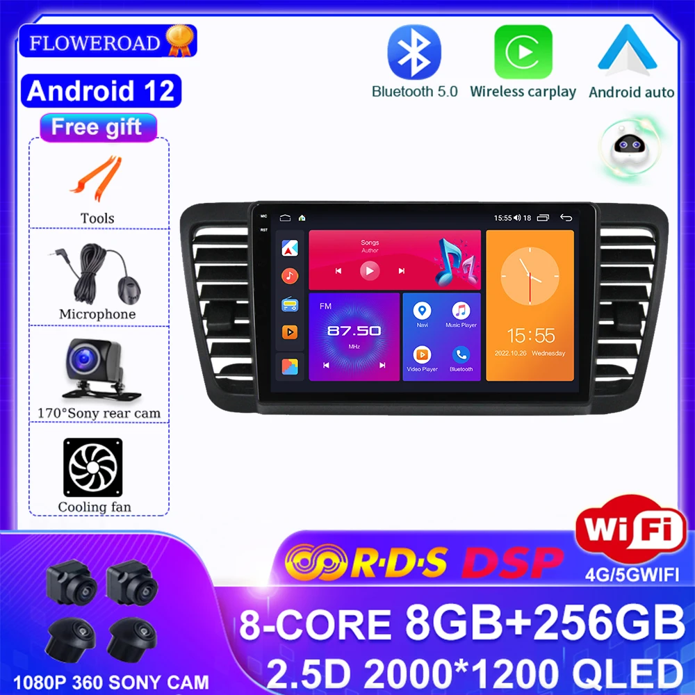 

Android 12 For Subaru Outback 3 Legacy 4 2003 - 2009 Car Radio Multimedia Video Player Navigation stereo GPS No 2din 2 din dvd