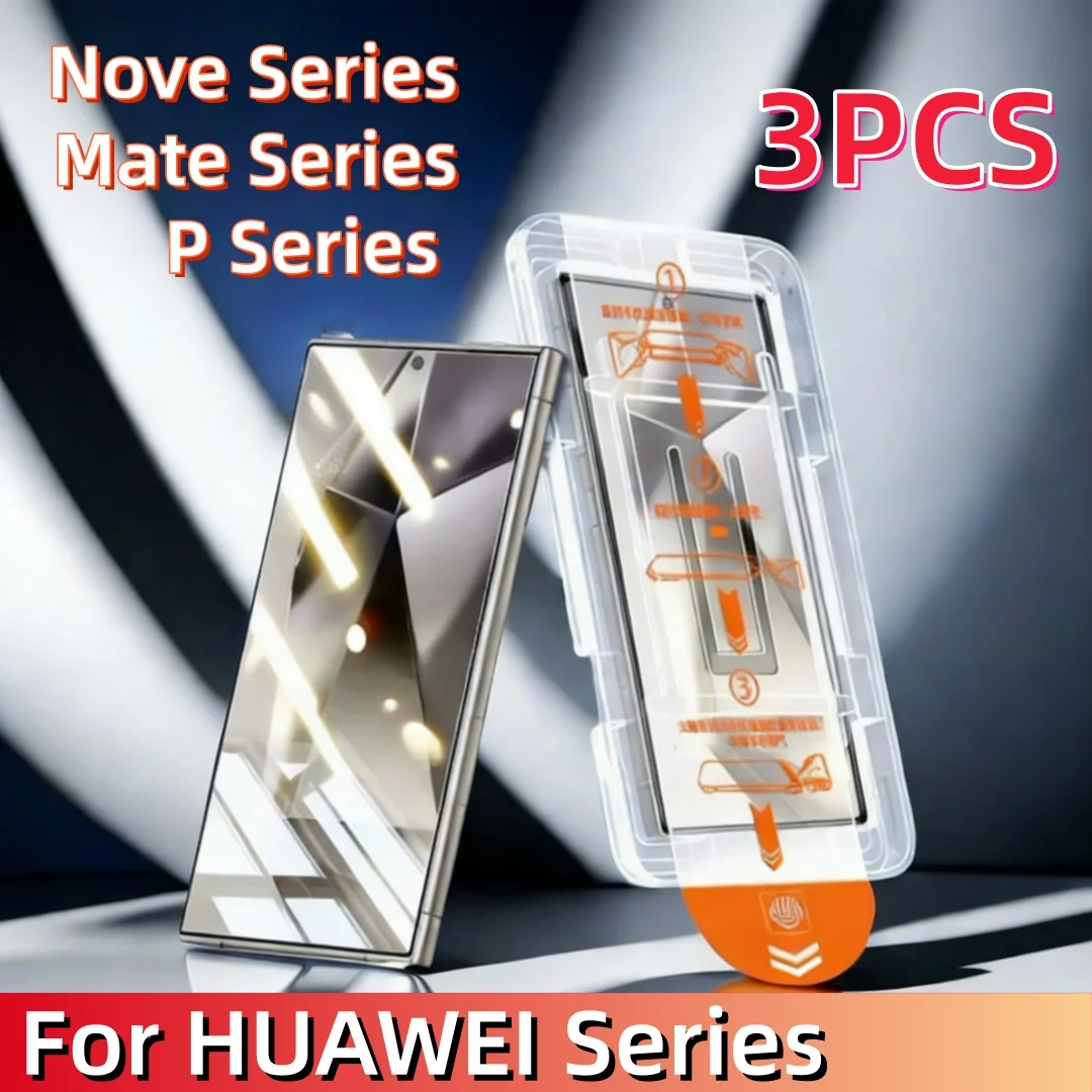 

3 шт. совместимых защитных стекол из закаленного стекла для Huawei Nova Mate P Series с функцией автоматического позиционирования для защиты устройства от пыли