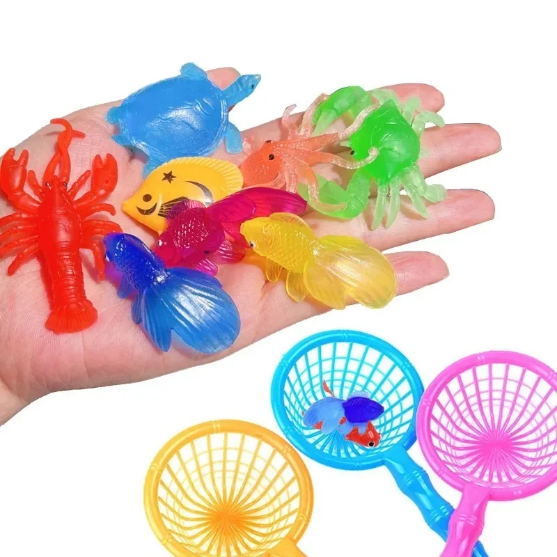 Crianças 10 pçs/set kawaii simulação borracha peixinho banho do bebê água jogar jogos brinquedos para crianças crianças banho chuveiro presentes