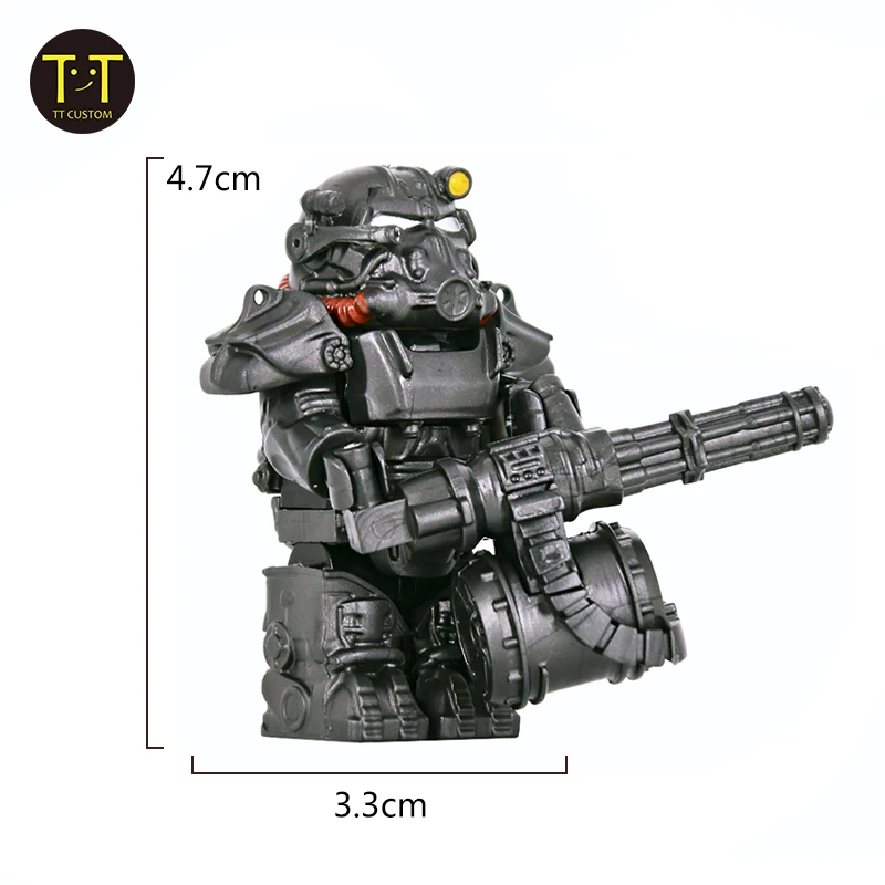 1PCS Military T60 Soldiers Mini Anime Action fallouts Figures Weapons Robot Mecha Building Blocks Bricks DIY Toys for KIDS gift