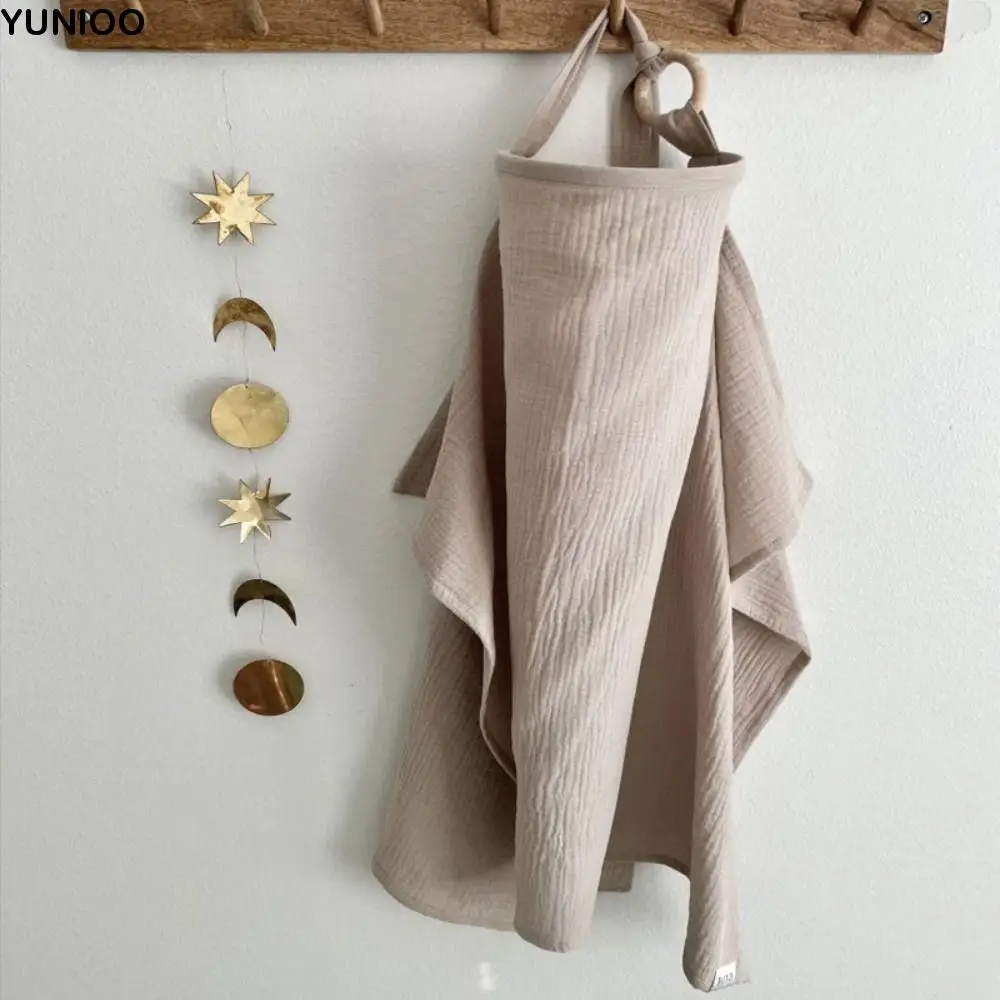 

Удобный хлопковый чехол для грудного вскармливания, Радужный однотонный фартук для кормления, регулируемый чехол для кормления с медведем на открытом воздухе