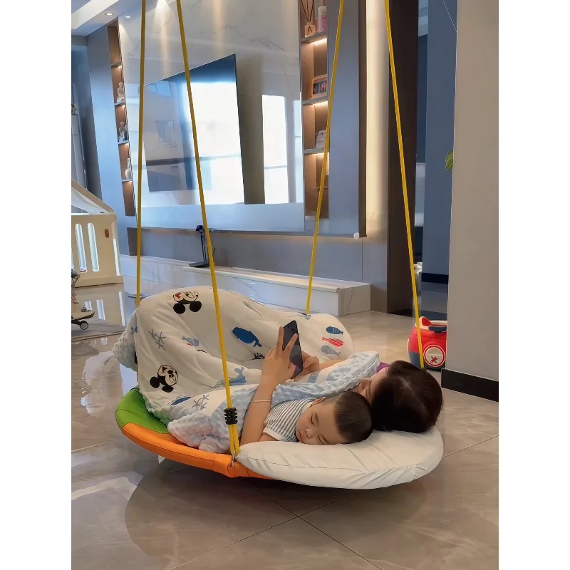 Cradle Chair Hanging Chair Indoor Baby Coaxing Artifact Baby Rocking Baby Interactive Round Hanging Recliner