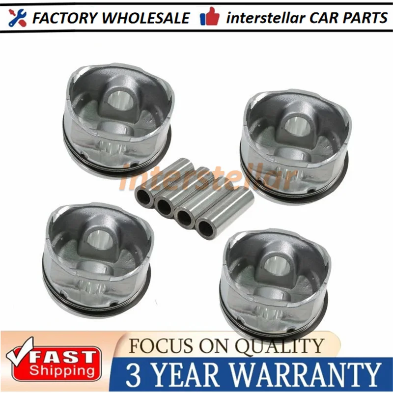 NEW 4pcs 23410-23710 2341023710 Engine Pistons Set for 2000-2012 Hyundai Elantra Tucson Kia Soul Sportage G4GC 2.0L