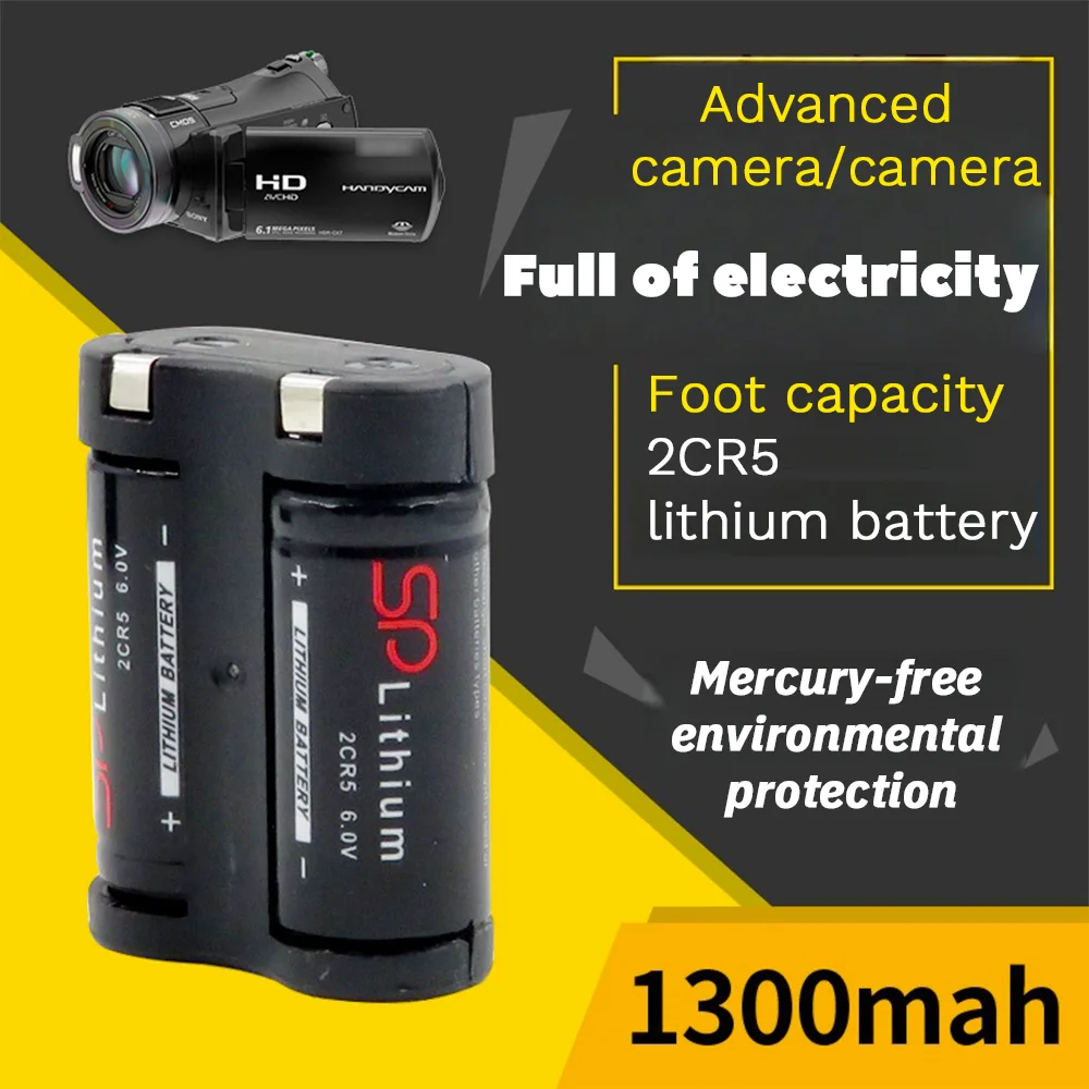 Victpower 2CR5 Li-ion Battery 6V 1300mAh High-Capacity for Canon EOS Series (630/650/5/1000FN) & Film Cameras