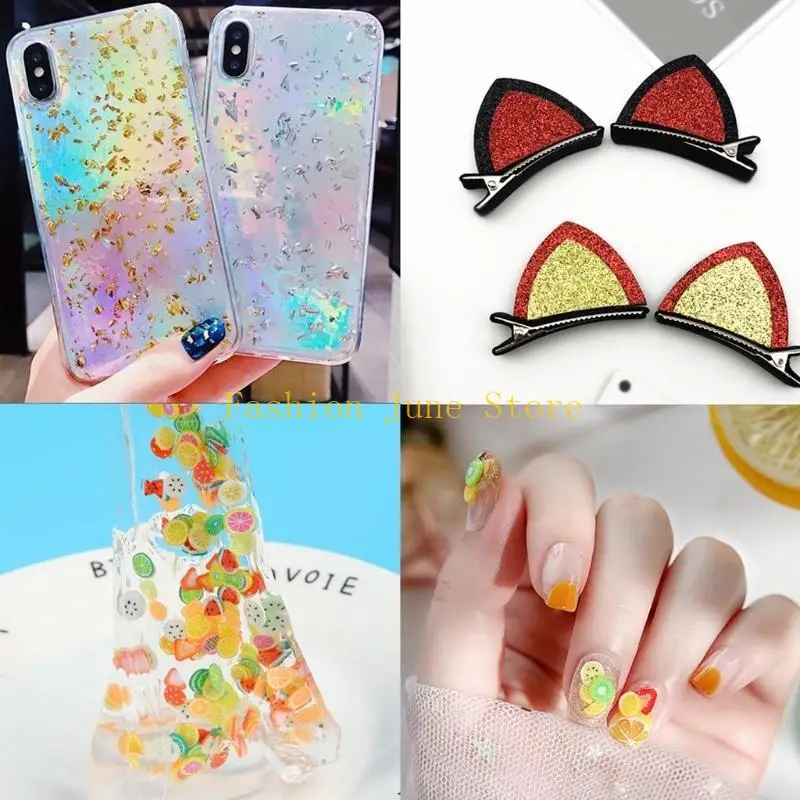 

N5KA аксессуары из смолы, комплект для украшения, поставки для изготовления ювелирных изделий, блестящая фольга из смолы, хлопья