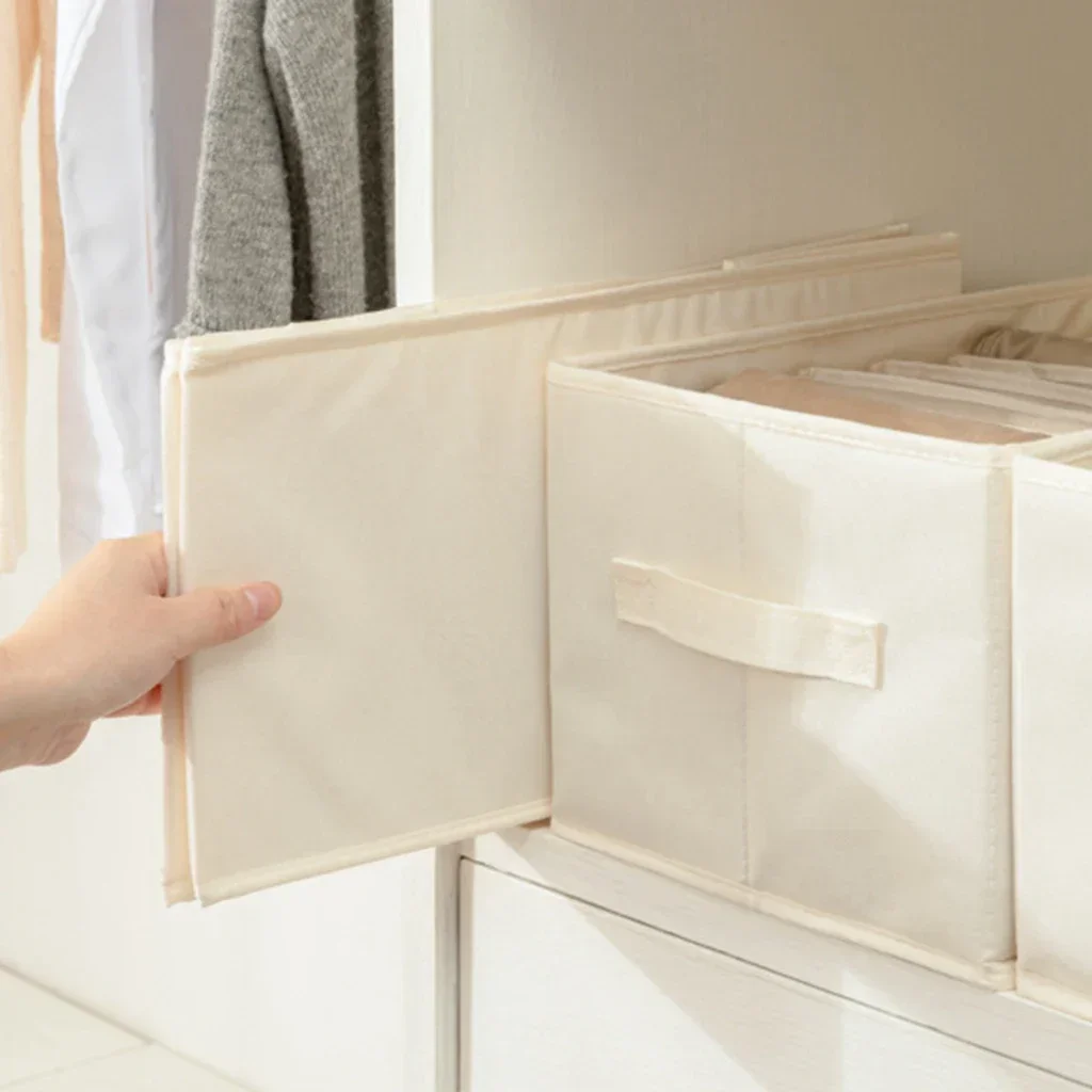 New Washable oxford Fabric Folding CD Storage Box underwear Foldable Bins Toys Organizer With Lid Storage Basket Laundry Basket
