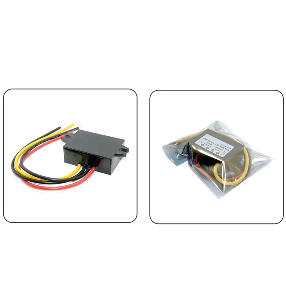 Waterproof 15-50V Input 12V 1A Output DC DC Step Down Converter Regulator Compact Size 63x32x18mm High Efficiency Design