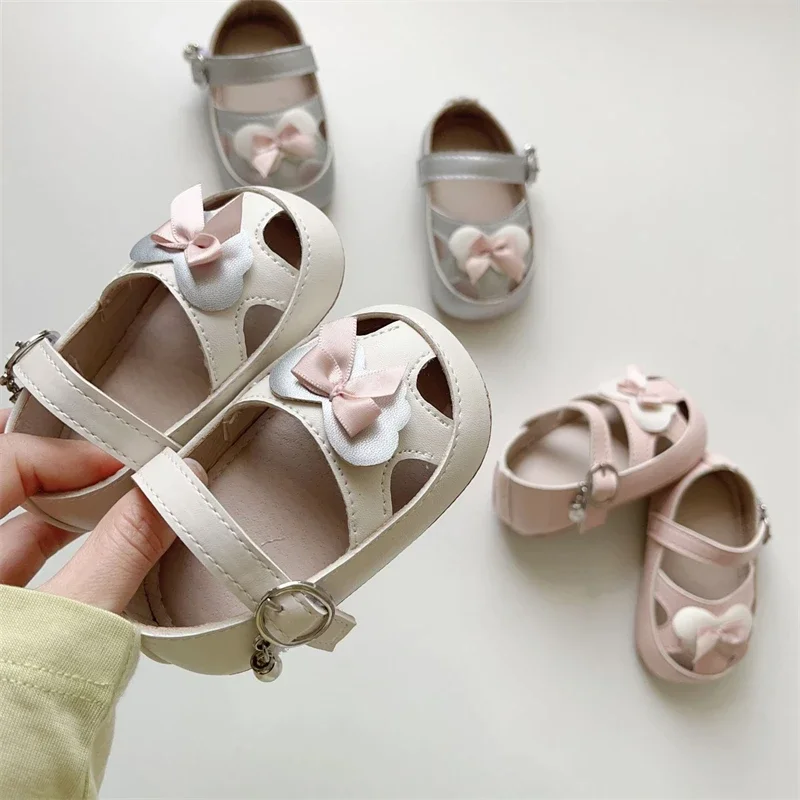 Summer Baby Girls Sandals Comfortable Newborn Infant Casual Walking Shoes Soft Sole Toddler Kids Cut-outs Bow Princess Shoes