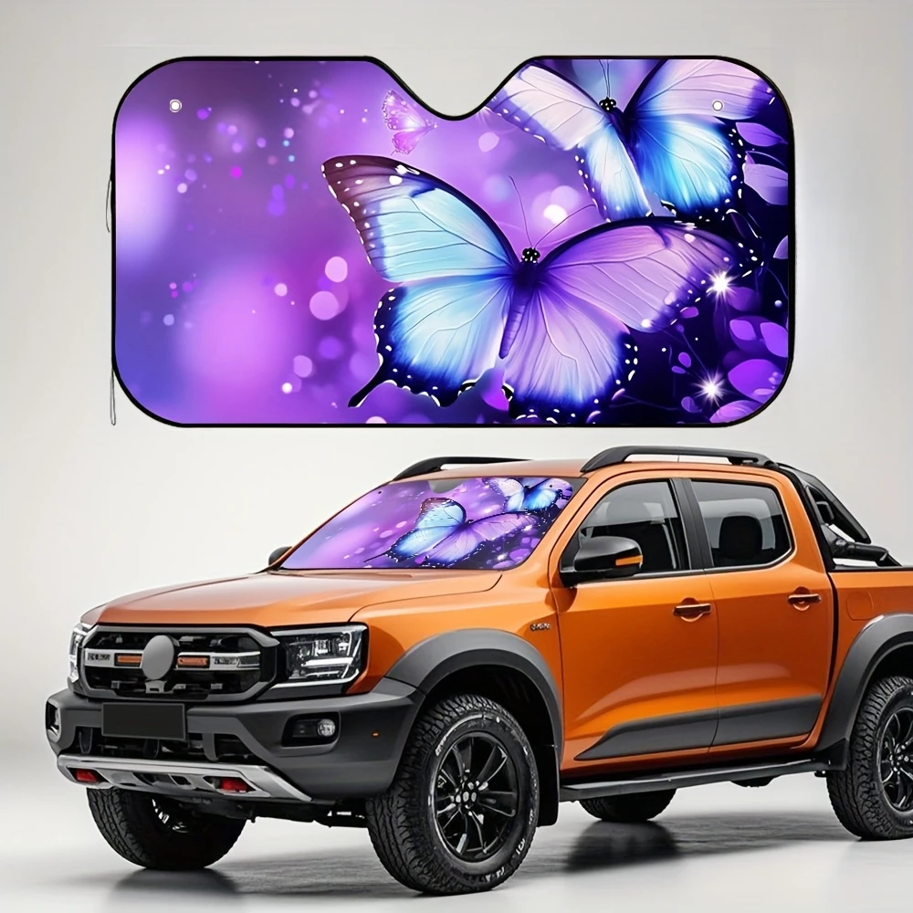 1pc Vibrant Car Visor Compact Foldable Space Saving Universal Fit All Purple Decor Easy Install Lightweight Travel Friendly Acce