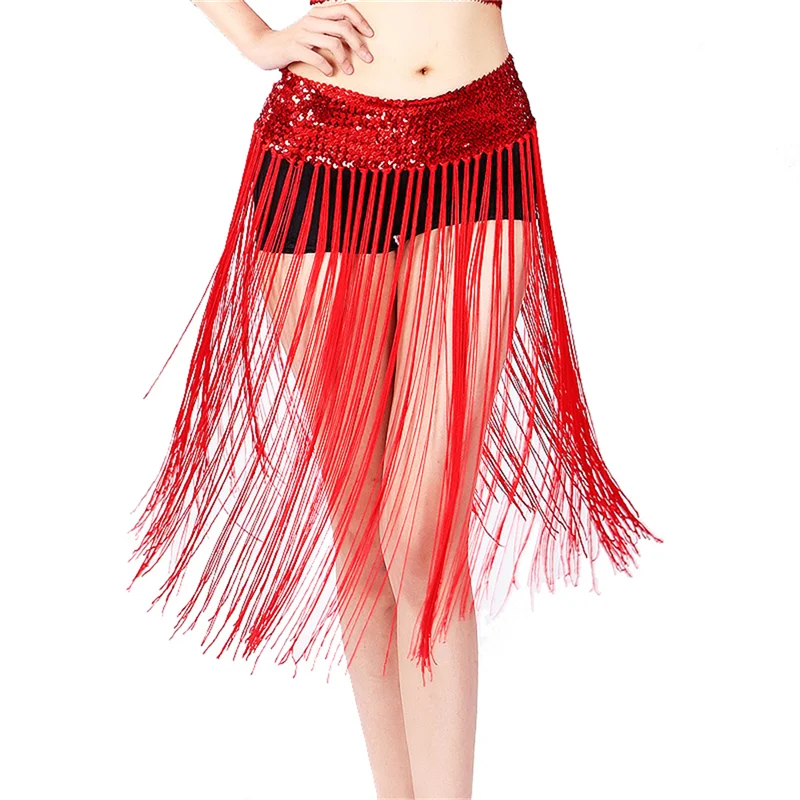 Erwachsene Glitzer Pailletten Bauchtanz Hüfttuch Party Karneval Bühnenauftritt Rave Gürtel Taille Kette Wrap Minirock Indian Kostüm