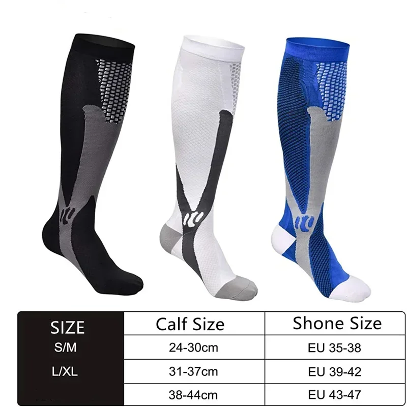 6 Pairs Compression Socks Men Women Running Football Cycling Sports Socks Varicose Veins Anti Fatigue Swelling Care Socks S-XXL