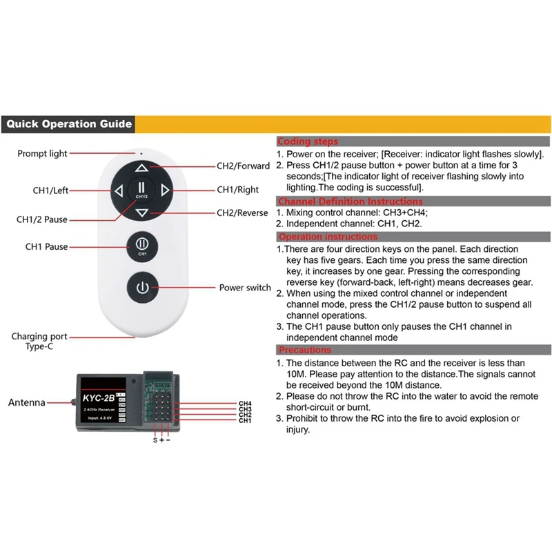 2.4G 4-CH Wireless Remote Control With Receiver Mini Wireless Remote Controlfor Transmitter Controller For Rc Car Boat