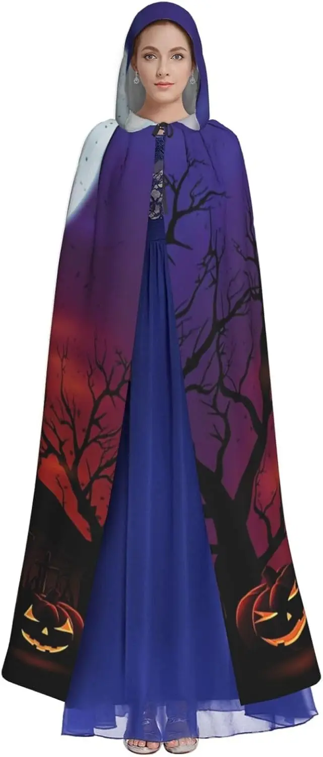 Hooded Cloak Unisex Adult,Cloak with Hood Halloween Cloak Vampire Witch Cape Cosplay Costume