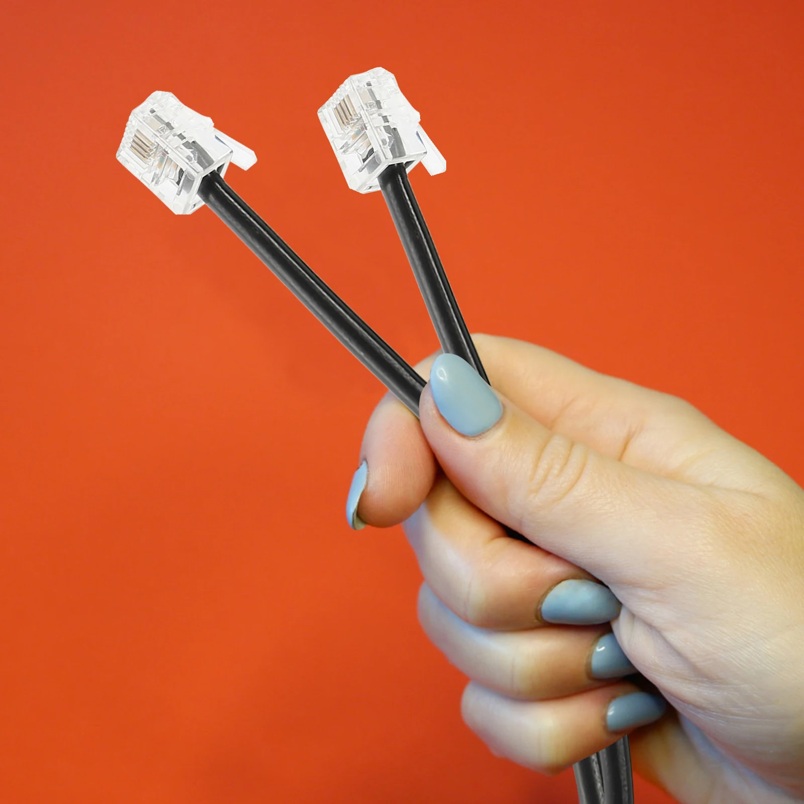 

1 Set Telephone Line Cord Kit Durable Adjustable Length Quick Connect Plug Compatible For Landlines Phones Clear Stable Call