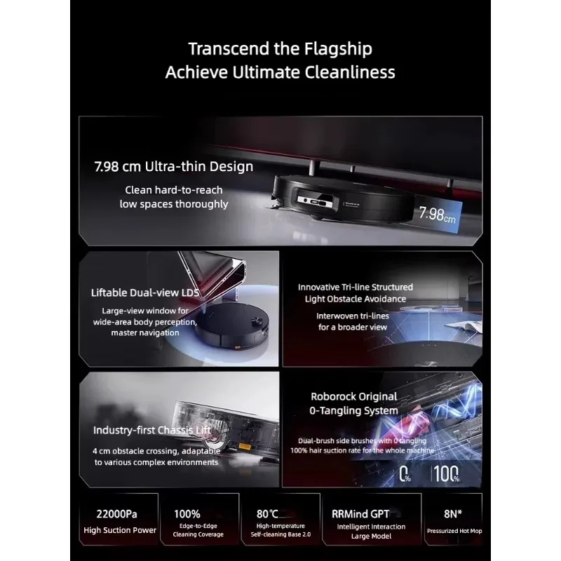 For Roborock G30 Intelligent Robotic Vacuum Cleaner 22KPa High  New Arrival Home Wet Dry Cleaning