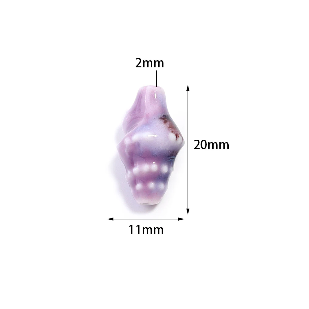 5/6/10Pcs Colorful Fish Conch Shell Ceramic Beads Cute Shape Loose Spacer Beads for DIY Craft Decoration Handmade Accessories