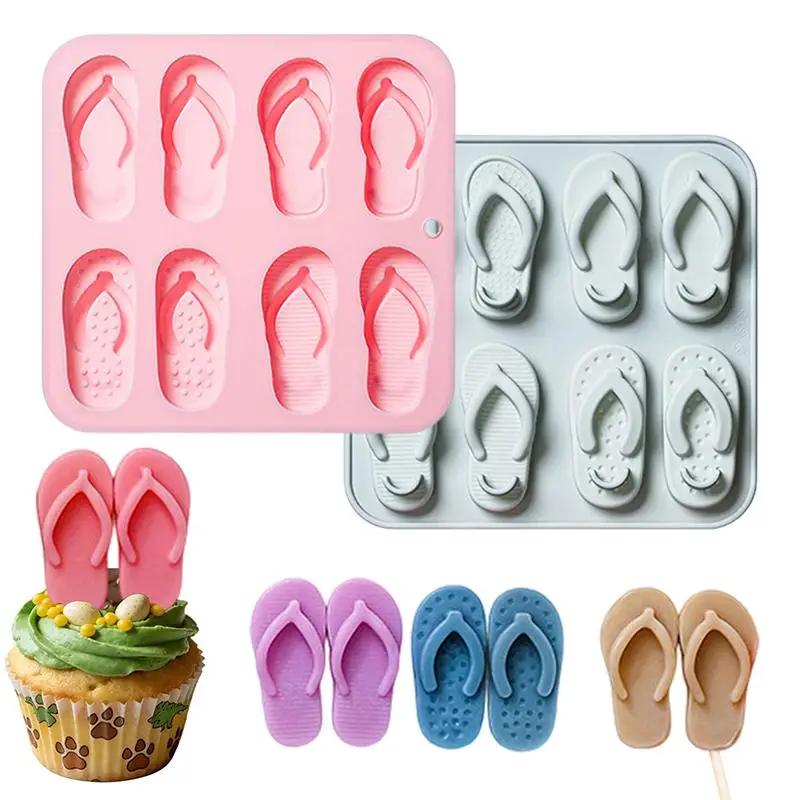Silicone Flip Flop Mold, Beach Shoe Shape for Cake Decor & Ice Making