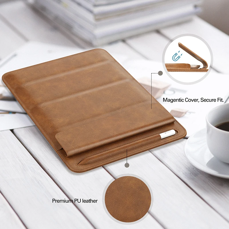 Luxury Case for 2024 iPad Pro 13 11 M4 M2 Air 11 13 Magnetic Liner Bag for iPad 10.2 9.7 12.9 13 inch Leather Sleeve Stand Cover