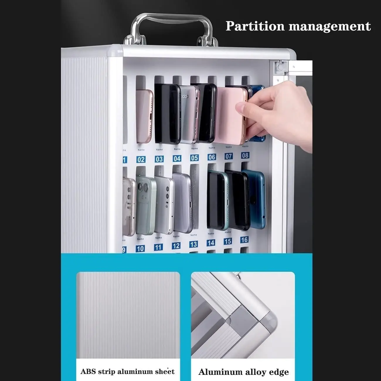 خزانة تخزين الهاتف، صندوق إيداع آمن للهاتف مثبت على الحائط، صناديق الهاتف المحمول مع أقفال الموظفين #4