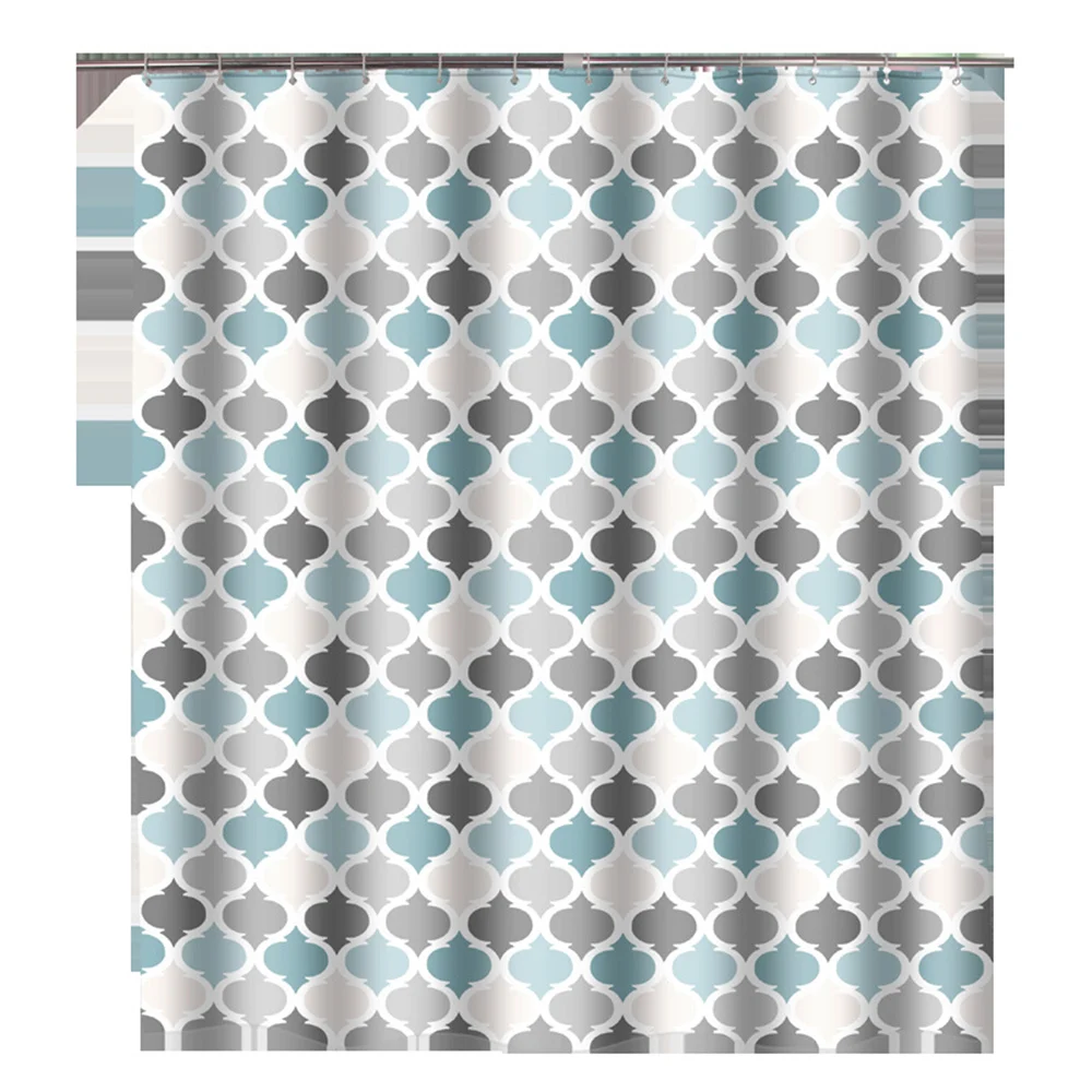 Large Wide Bathroom Shower Curtain Waterproof Bathroom Curtains Polyester Bath Curtain Bathtub Bathing Cover with 12 Hooks