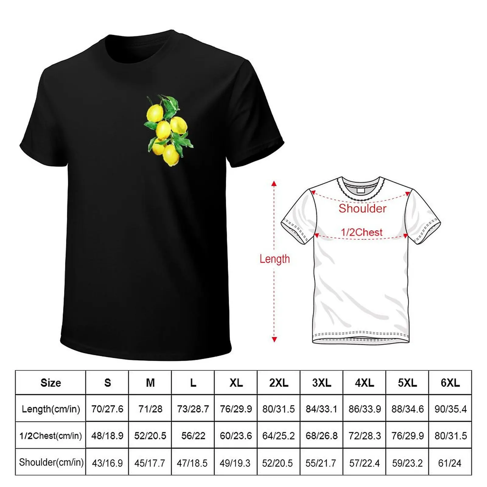 yellow lemon watercolor T-Shirt vintage summer tops shirts graphic tees T-shirt men