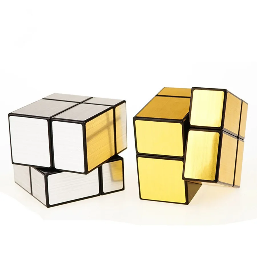 Sengso 2x2x2 Mirror Magic Cube Brushed Reflective Sticker Shengshou 2x2 Gold And Silver Mirror Magic Cube Puzzle Children Toys
