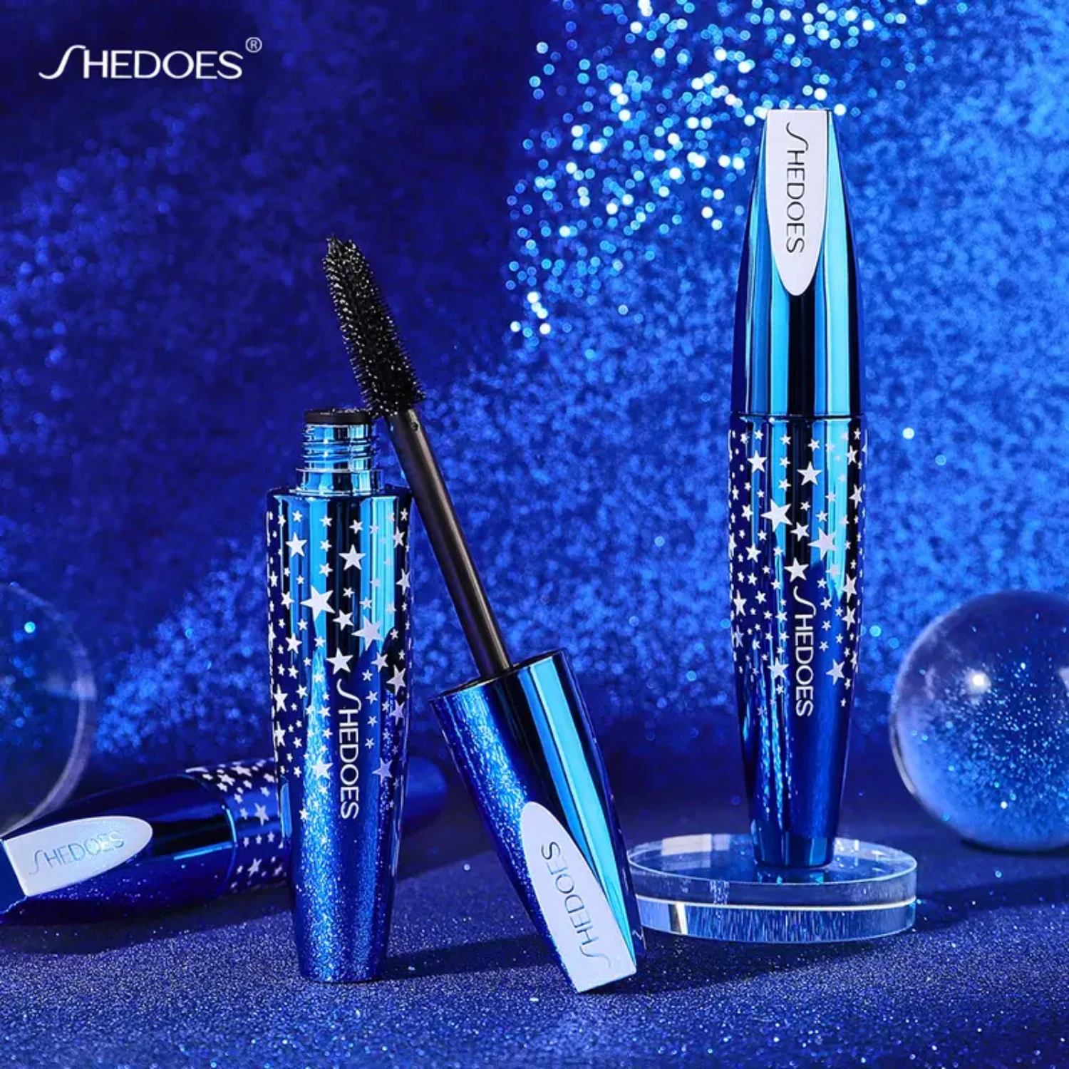 Blue Starry 4D Mascara für dicke, langanhaltende und große Augen Sheglam Make-up Envio gratis todo Brown Mascara Mascara Make-up-Set