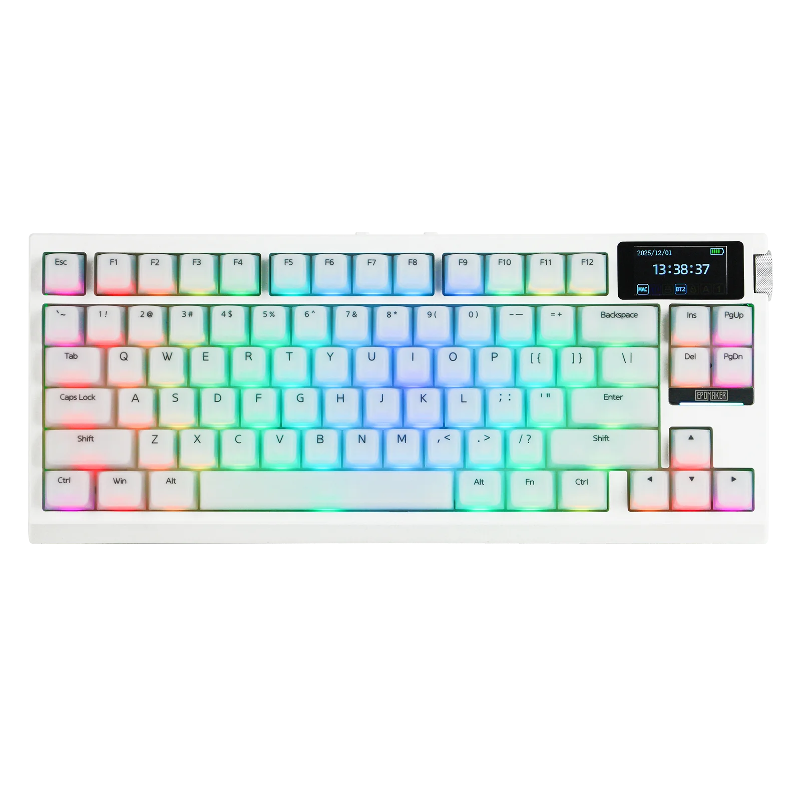 EPOMAKER G84 PRO 80% ANSI US QWERTY Layout Wired/Bluetooth/2.4Ghz Wireless Mechanical Gaming Keyboard Glass Screen & Metal Knob
