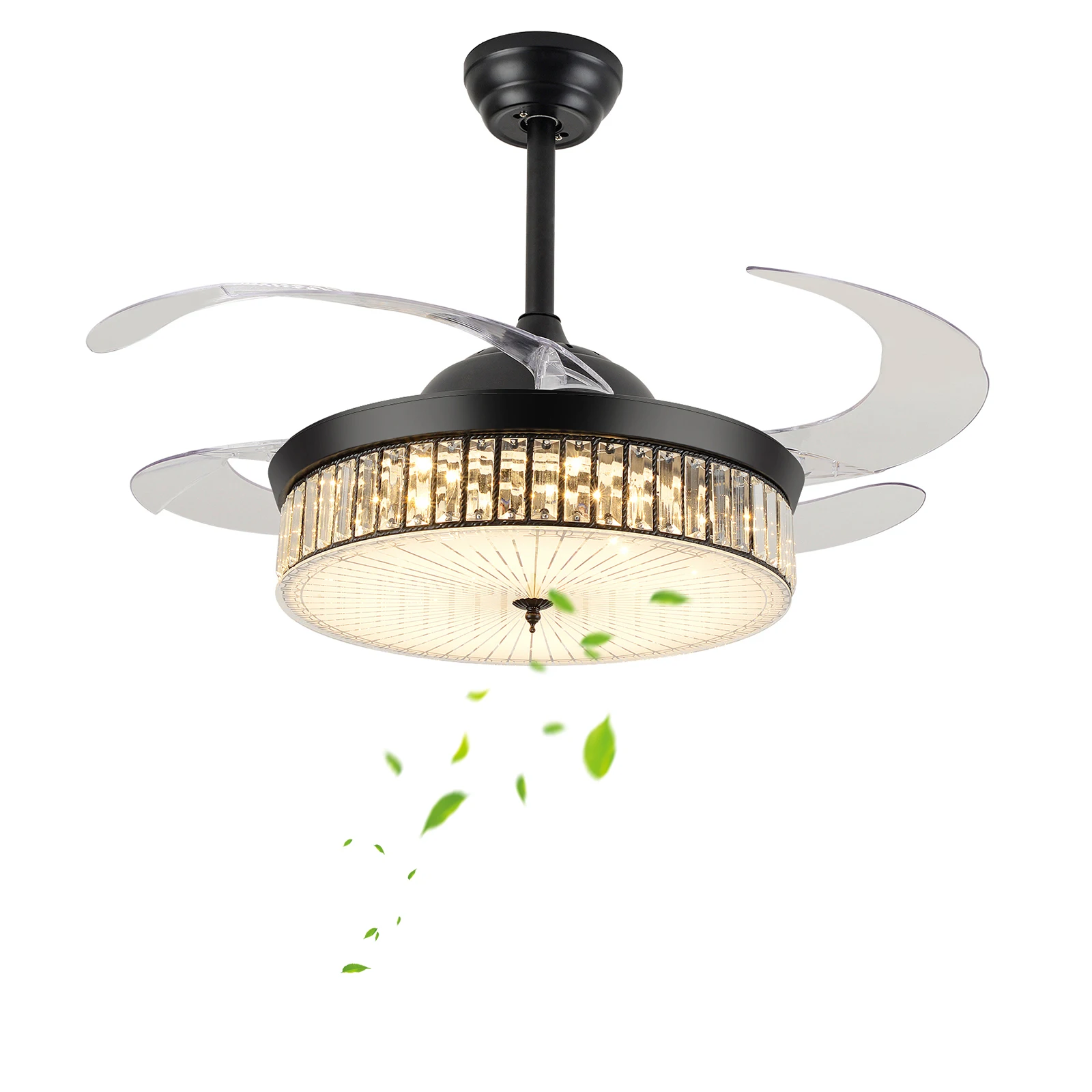 Ceiling Fans with LED Light, 6-Speed Adjustable, Remote Control, 3 Light Colors, Low Noise, Energy-Efficient for Home or Office