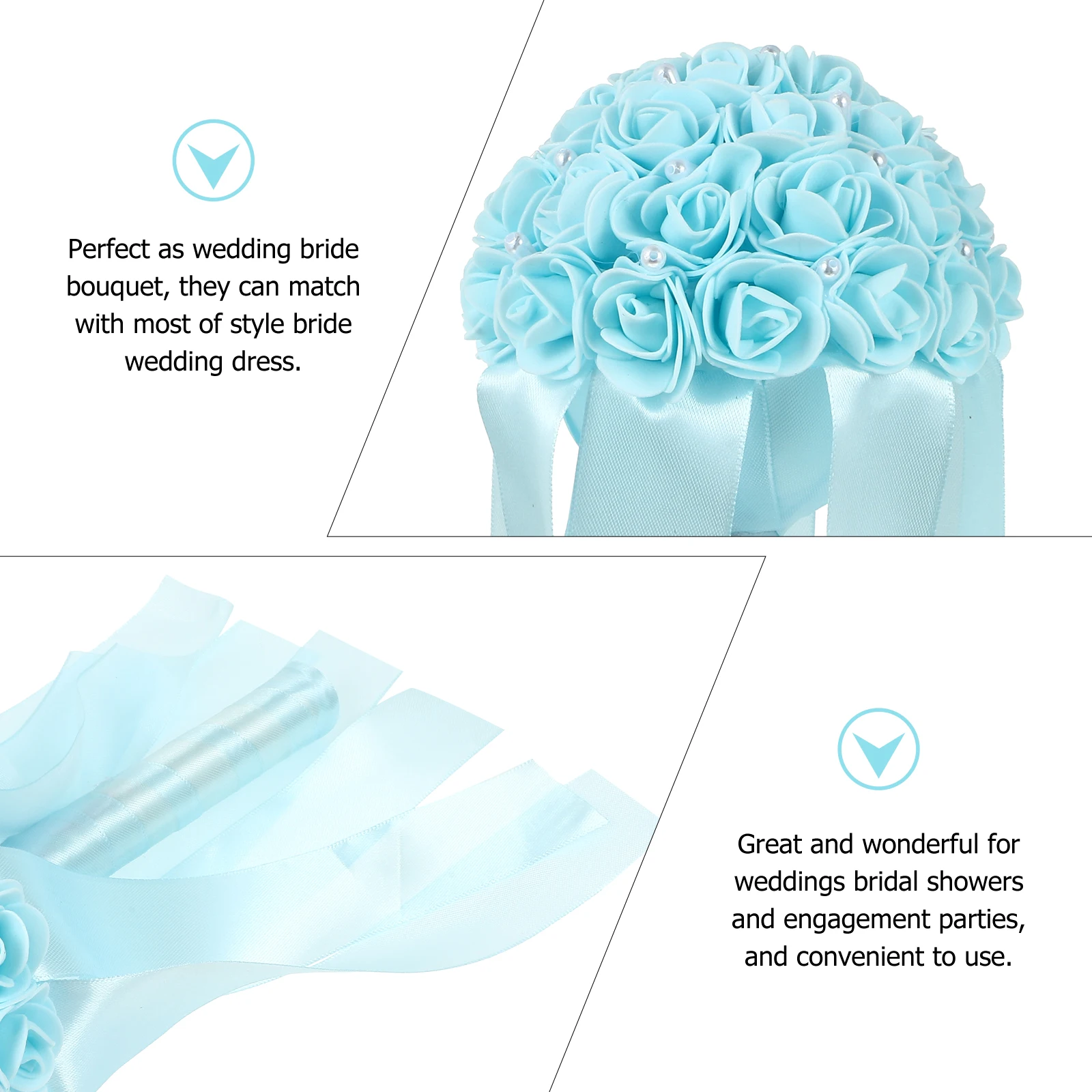 

Rose Bride Holding Flowers Bridal Bouquets Outdoor Wedding Decoration Bridesmaid for