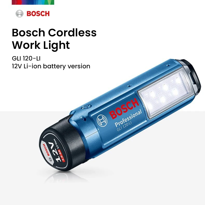 

Bosch Gli120 Cordless Work Learn Led Light 300Lumen Brightness Handheld 12V Rechargeable Flashlight Lighting Lamp Without Batter