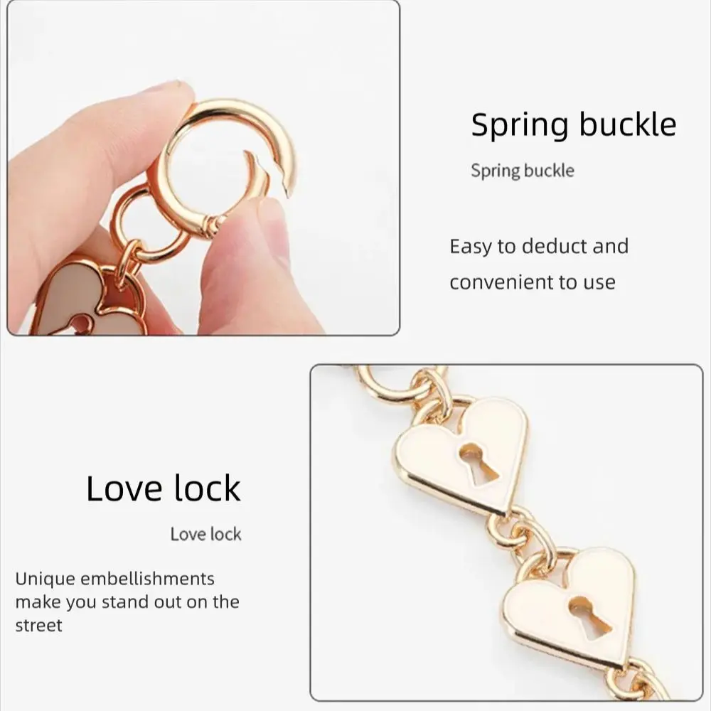 HOLIN Suitable for Teri Underarm Bag Extended Chain Modification Love Lock Patern Mahjong Bag Shoulder Strap Extended Chain