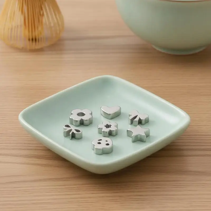 3Pcs Stainless Steel Cute Shaped Spacer Beads Polished Long Shine For Matcha Sifting Beads - Japanese Tea Ceremony Tool