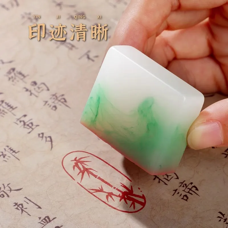 Resin Finished Plum Blossom Orchid Bamboo Stamp Seal For Painting Drawing Art Supplies 1.5x4 cm