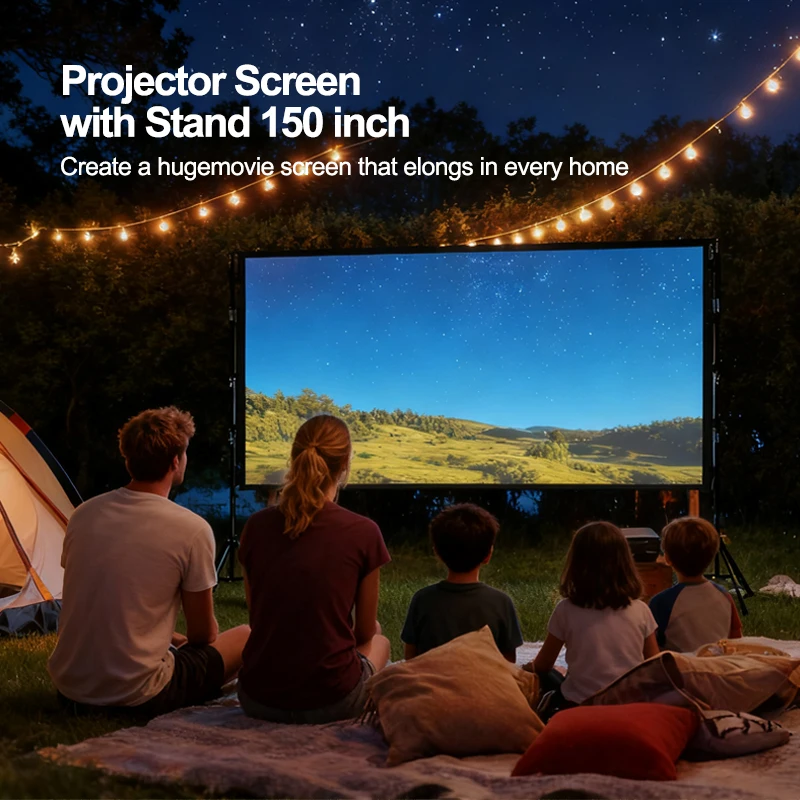 Double triangular bracket 84 inch screen. Supports high-definition projection. A bracket projection screen suitable for outdoor