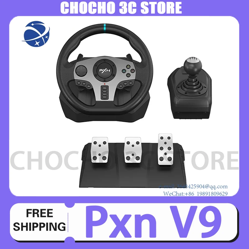 Pxn V9 Gaming Racing Wheel Simracing Racing Wheel For Nintendo Switch/ Ps4/Ps3/Xbox  One/Pc Windows/Xbox Series S/X 270°/900°