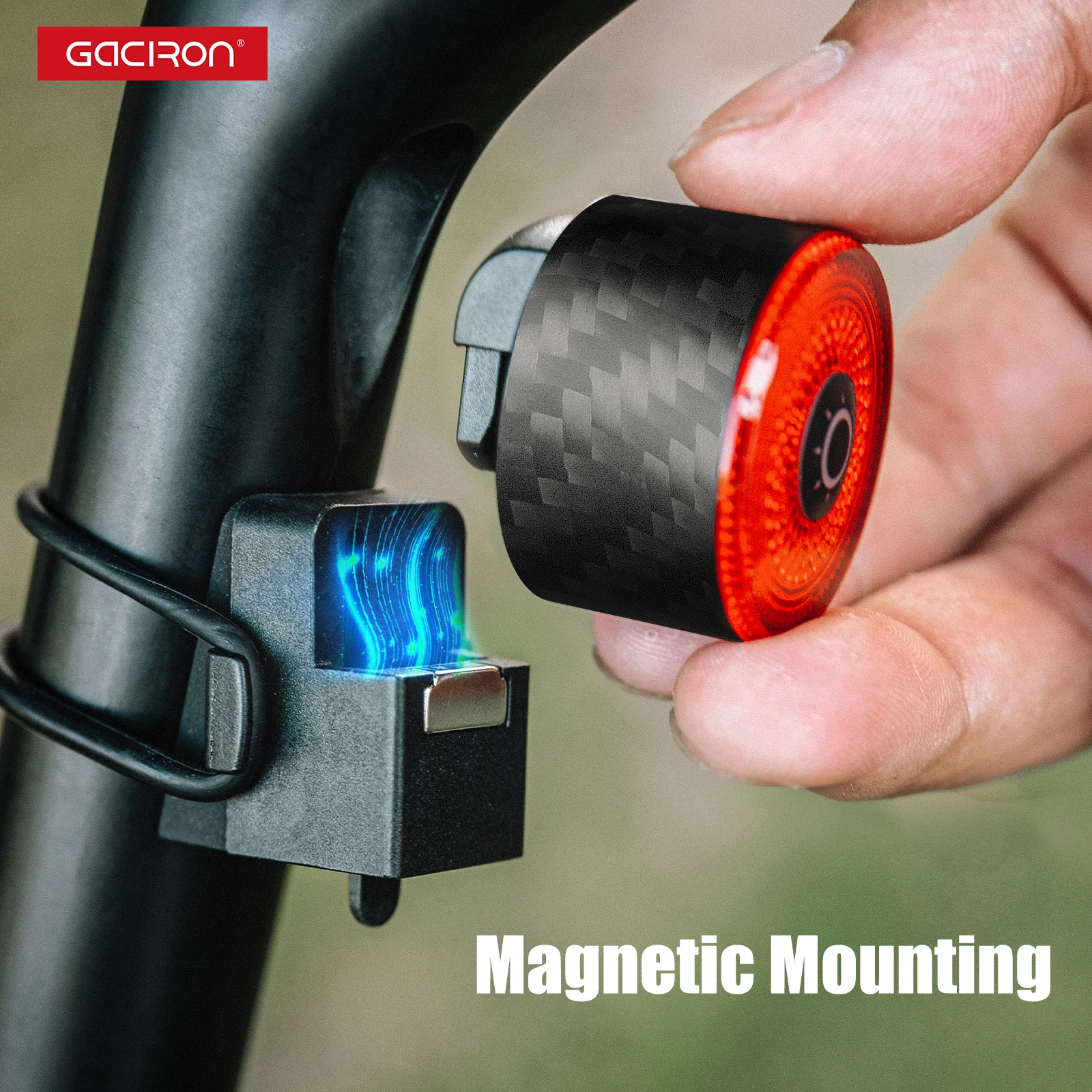 Gaciron Smart Brake Bike Tail Light Bicycle Rear Light Magnetic Mounting For Seat Tube & Saddle Waterproof Bike Lamp