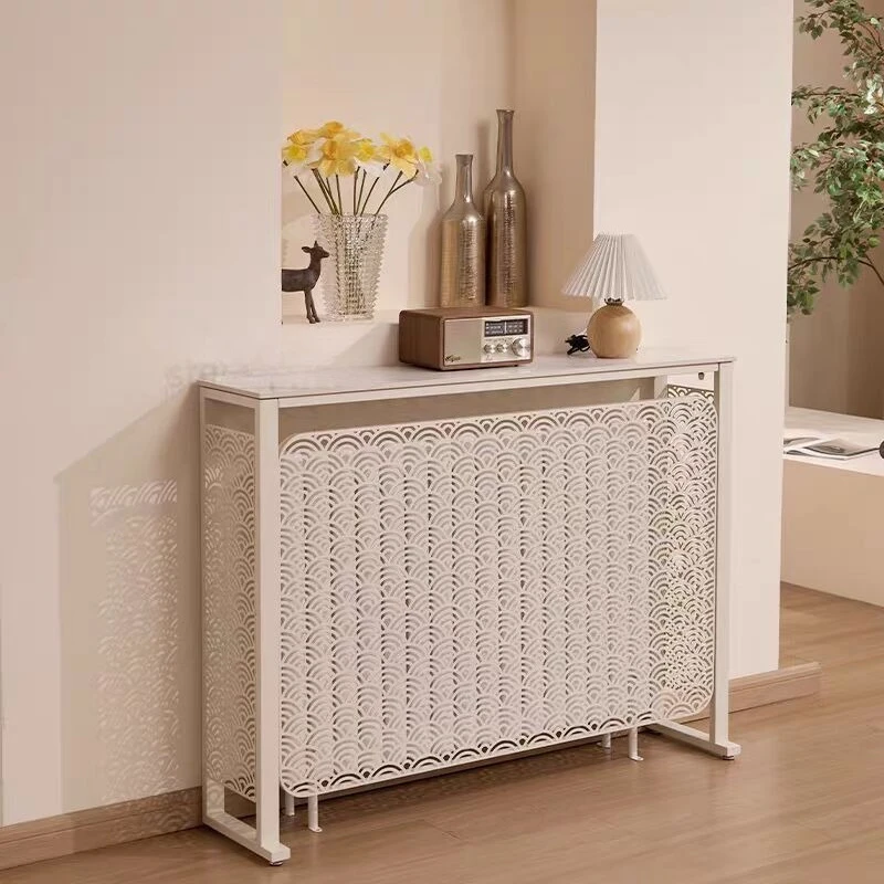 Radiator cover, storage rack above radiator, living room decoration to block entryway against wall, light luxury entryway