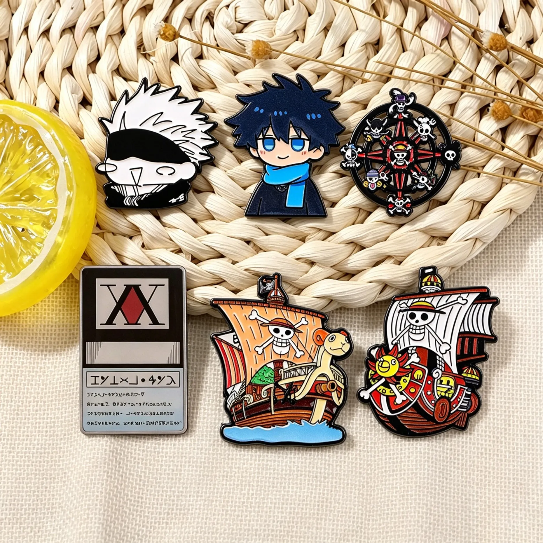 Cute Enamel Pin Manga Badge On Backpack Lapel Pins Anime Ship Brooches for Jackets Cosplay Accessories Gift 