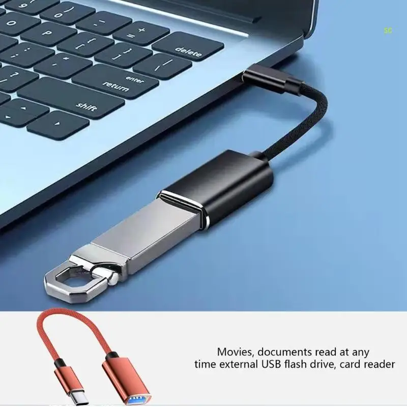 OTG Cable Male Type C to Female USB Adapter Cord Wire Support 2.0Mbps Data Transfer Speed Wide Device Dropshipping