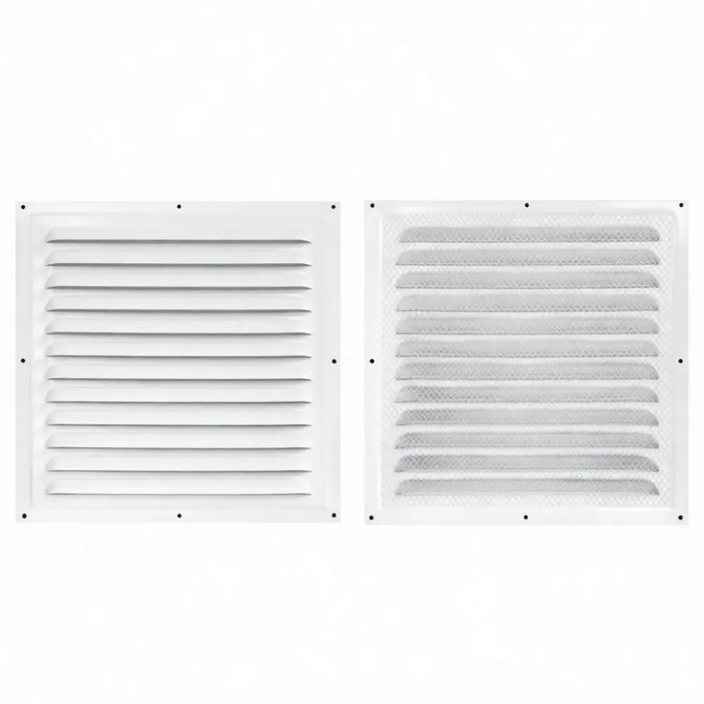 Metal Louver Wall Air Vent Cover Weatherproof Exhaust Grille External Ventilation Duct Protector Steel Shutter Terminal