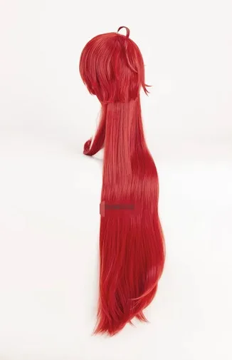 Parrucche DxD delle scuole superiori parrucca Rias Gremory 100cm parrucca Cosplay per capelli sintetici resistenti al calore rosso lungo + cappuccio per parrucca