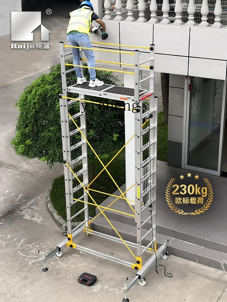 ZF Aluminum Alloy Scaffolding Lift Folding Mobile Engineering Ladder Aerial Work