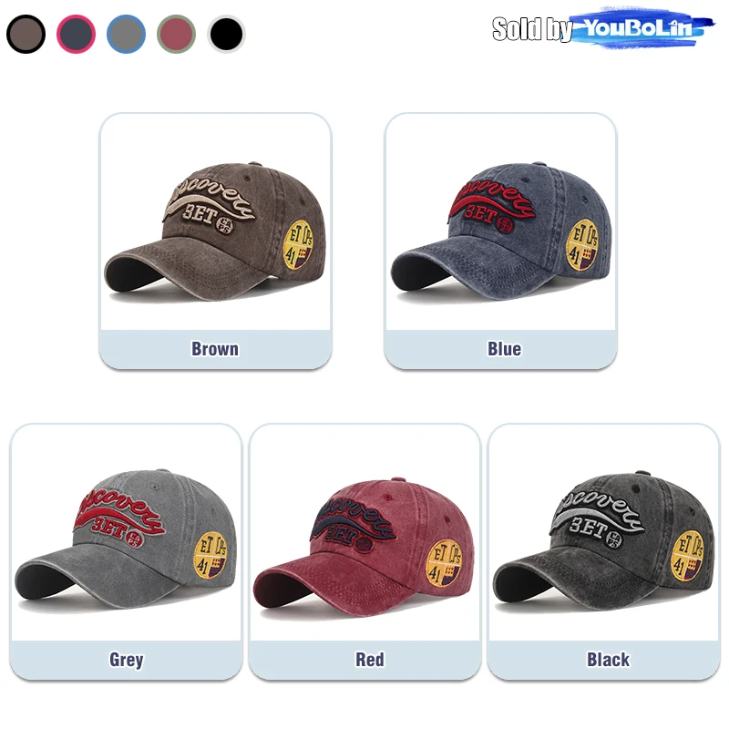 Discovery 3D вышитая хлопковая регулируемая бейсболка шляпа от солнца кепки дальнобойщика шляпы для папы