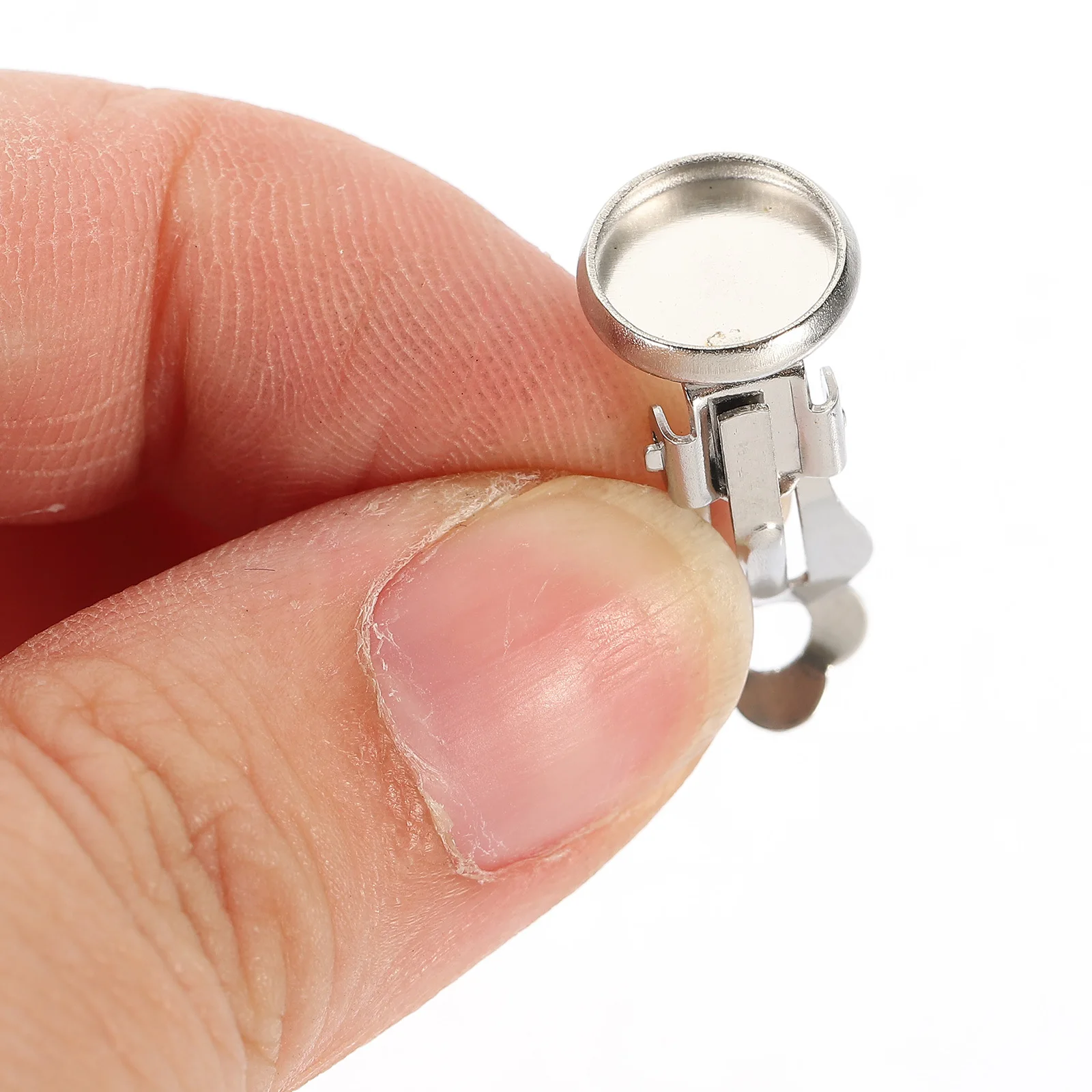 50pcs 8Mm Clip Tray Diy Ear Clips Accessories Stainless Steel Jewelry For Earrings Making Stainless Steel Ear Clips Fashion Gift