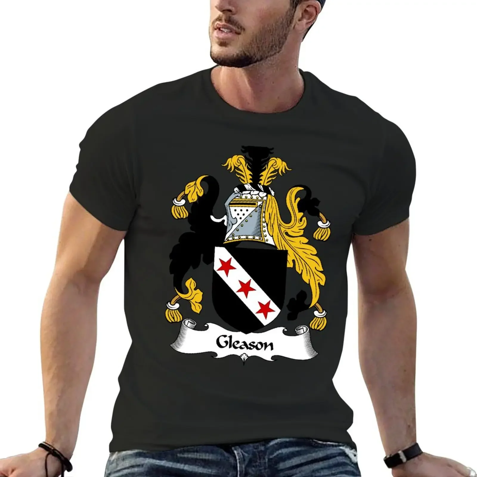 Gleason Family Crest/Coat of Arms T-Shirt summer tops graphic t shirt vintage baggy shirts men workout shirt