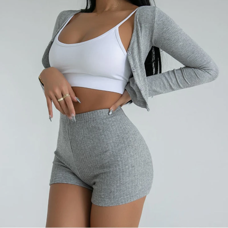 Shorts Women High Elastic Chic Sporty Skinny Knitwear Summer Sexy Lady Bodybuilding New 4 Color European Stylish Hotsweet Casual