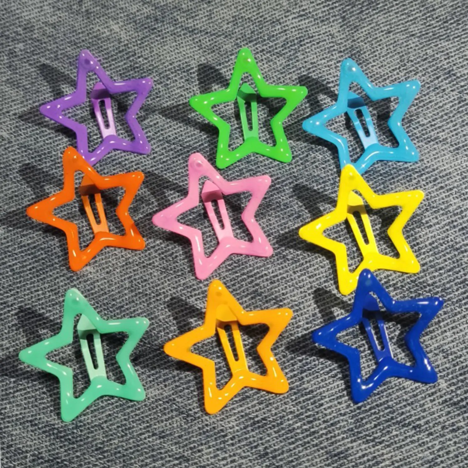 Luminous Glow In The Dark Pentagram Hairpin Candy Color BB Snap Clips Barrettes Girls Hair Grip Kid Headdress Accessories