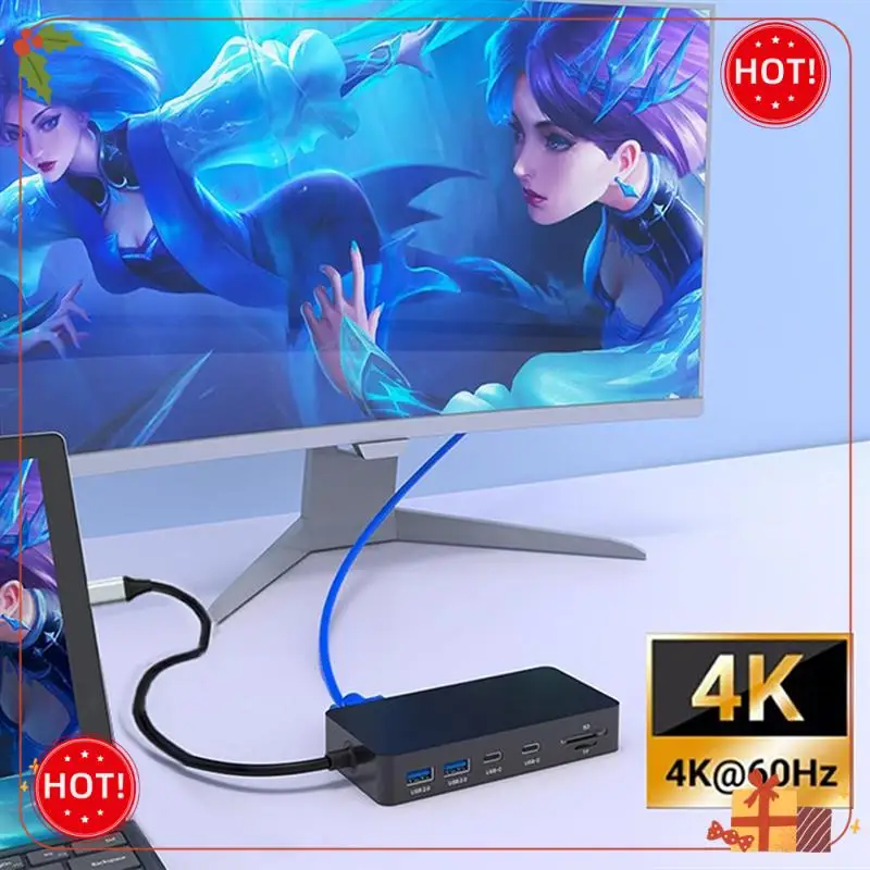 

Док-станция Durable-USB C 11-в-1 с блоком питания — док-станция с тройным дисплеем 2 + VGA для Surface Pro Series 11/10/