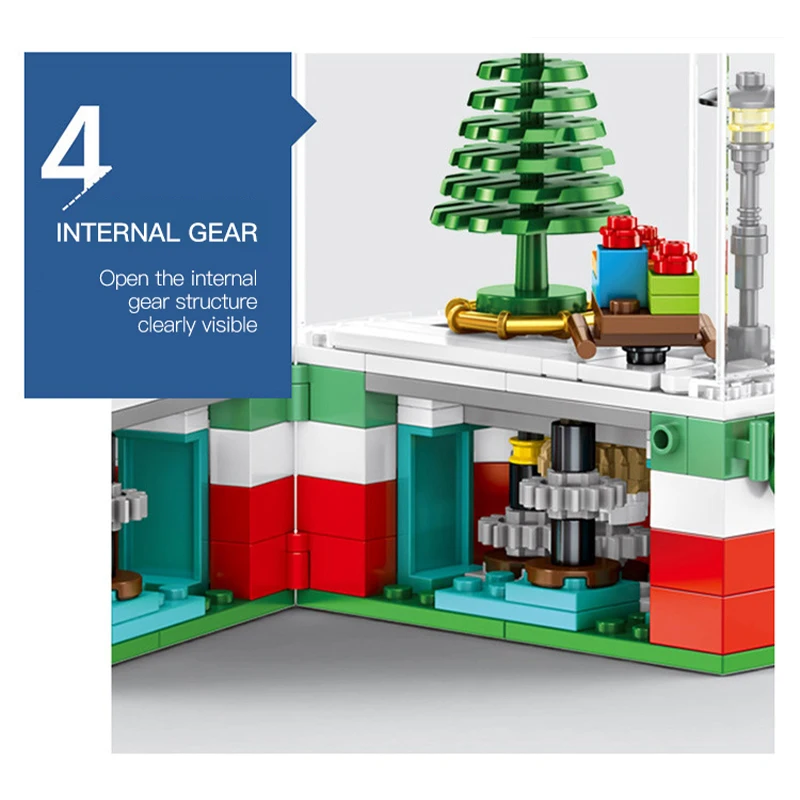 249 個クリエイティブ MOC サンタクロースクリスマスツリークリスタルボールビルディングブロックモデル DIY モジュラーアセンブリおもちゃ子供のクリスマスギフト